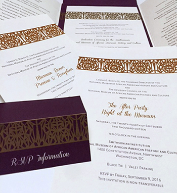 The invitation to the Night at the Mmuseum event at NMAAHC