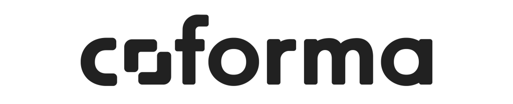Logo for Coforma, in black.